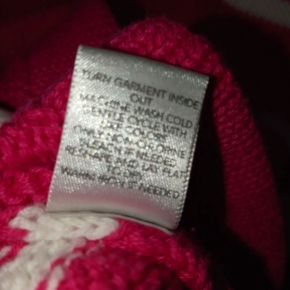 Christopher & Banks Pink & White Striped Sweater w/ Buttom detail L - Picture 6 of 6